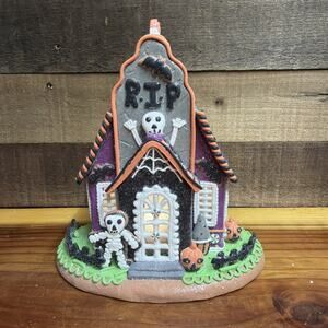 Halloween Clay dough Gingerbread Light Up Haunted House Candy Skeleton RIP